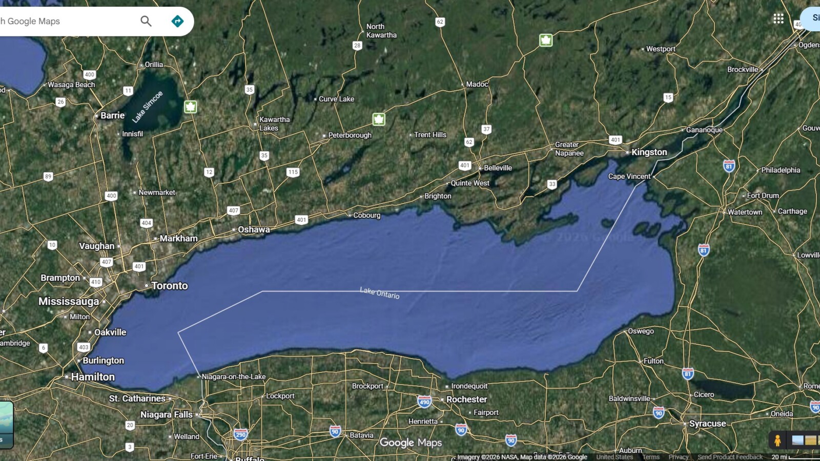 Lake Ontario Renamed to Lake America in Trump Order
