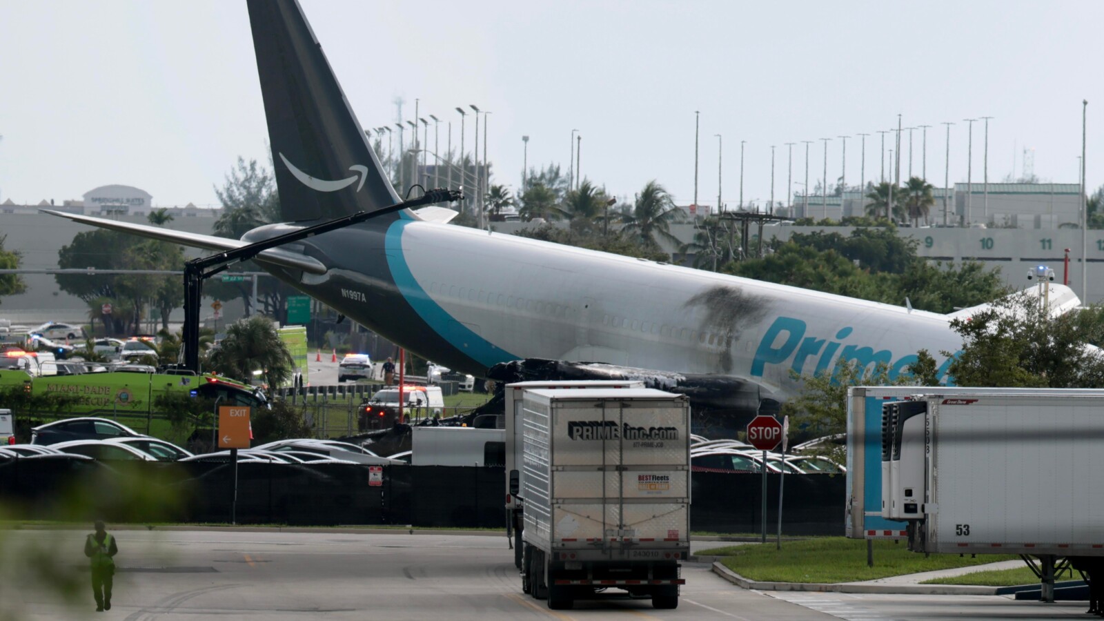 Amazon Cargo Plane Overruns Runway at Miami Airport