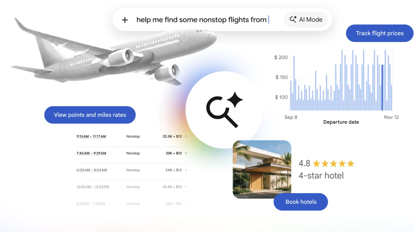 Google Adds 3 New Travel Booking Tools to AI Mode in Search - Google AI Mode travel