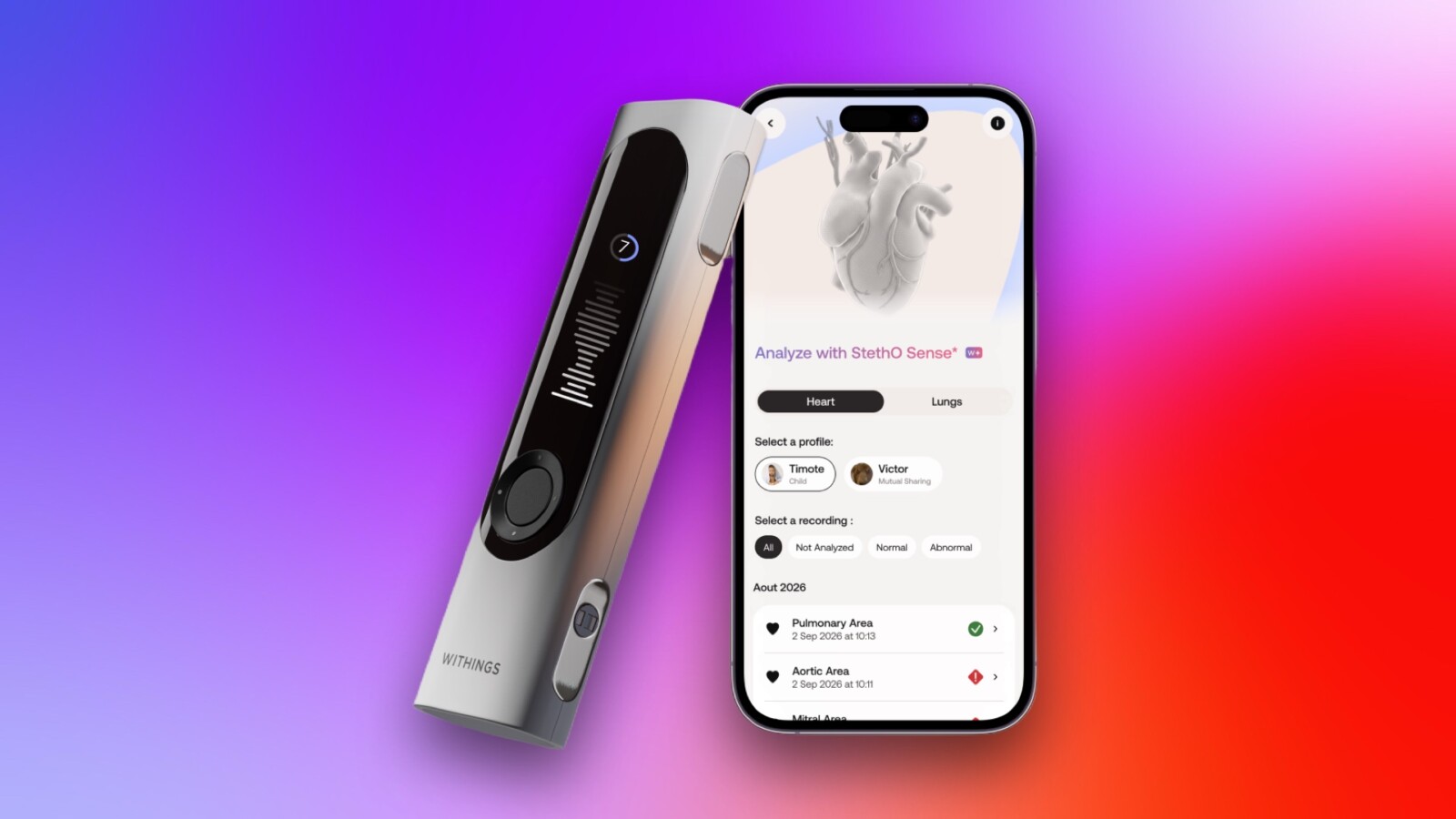 Withings BeamO Gains StethO Sense AI Health Analysis